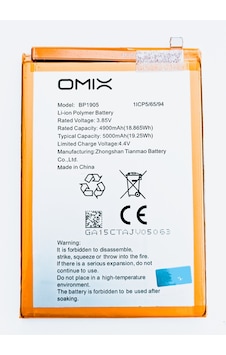 Omix X600 Batarya Logolu Bp1905 Pil 4900 Mah Omix X600 Batarya Logolu Bp1905 Pil 4900 Mah