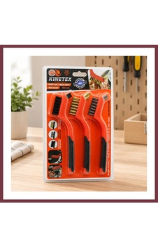 Storeşahin Mini Tel Fırça - Pirinç Çelik Naylon Uçlu Çift Yönlü Temizlik Fırçası Shn0720 Storeşahin Mini Tel Fırça - Pirinç Çelik Naylon Uçlu Çift Yönlü Temizlik Fırçası Shn0720