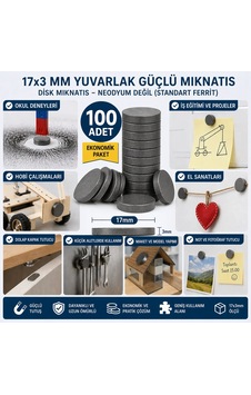 100 Adet Mıknatıs 17x3 Mm Yuvarlak Güçlü Mıknatıs Cpr-8816-f3e73 100 Adet Mıknatıs 17x3 Mm Yuvarlak Güçlü Mıknatıs Cpr-8816-f3e73