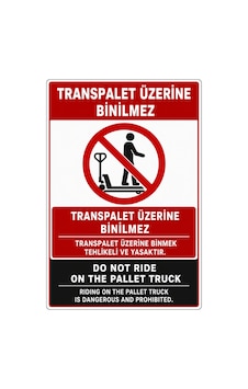 Transpalet Üzerine Binilmez 35x50cm Pvc Isg Levha Transpalet Üzerine Binilmez 35x50cm Pvc Isg Levha