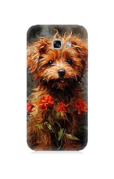 Samsung Galaxy A3 2017 Uyumlu Çiçekli Köpek Desenli Silikon Kılıf Samsung Galaxy A3 2017 Uyumlu Çiçekli Köpek Desenli Silikon Kılıf