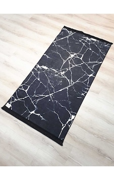 Evalife Marble Siyah Mermer Baskı Kilim 80X150 Cm Evalife Marble Siyah Mermer Baskı Kilim 80X150 Cm