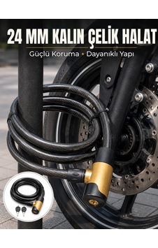 Güçlü Çelik Halat Yapısıyla Motosiklet, Bisiklet Ve Scooter İçin Güvenli Kilit Diğer Güçlü Çelik Halat Yapısıyla Motosiklet, Bisiklet Ve Scooter İçin Güvenli Kilit Diğer