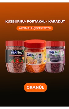 Mytee 3'lü Portakal - Kuşburnu - Karadut Aromalı Granül İçecek Tozu 3 X 250gr 750 G Mytee 3'lü Portakal - Kuşburnu - Karadut Aromalı Granül İçecek Tozu 3 X 250gr 750 G