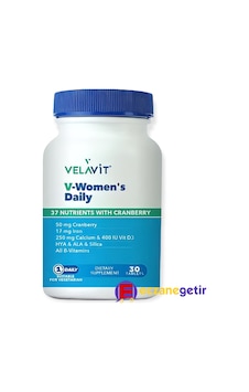 Velavit V-Womens Daily Takviye Edici Gıda 30 Tablet Velavit V-Womens Daily Takviye Edici Gıda 30 Tablet
