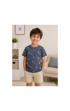Tuffy Kids Uzay Desenli Erkek Çocuk %100 Pamuk Tişört Füme Tuffy Kids Uzay Desenli Erkek Çocuk %100 Pamuk Tişört Füme