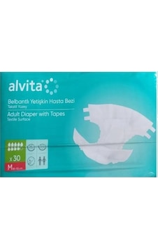 Alvita Tekstil Yüzeyli Belbantlı Hasta Bezi Medium 30'lu M