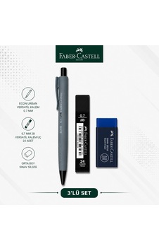 Faber-castell Econ Urban 0,7 Gri Versatil Kalem+0,7 Uç+orta Boy Sınav Silgisi Faber-castell Econ Urban 0,7 Gri Versatil Kalem+0,7 Uç+orta Boy Sınav Silgisi