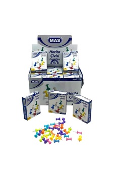648 Adet Harita Çivisi Mantar Pano İğnesi 12x18pcs Renkli Silindirik 5468