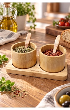 Atbyhome Bambum 5 Parça Bambu 2'li Baharatlık Seti - Kaşıklı Masa Üstü Baharat Kasesi Ve Servis Standı Sunumluk Atbyhome Bambum 5 Parça Bambu 2'li Baharatlık Seti - Kaşıklı Masa Üstü Baharat Kasesi Ve Servis Standı Sunumluk