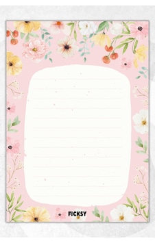 A5 Çiçek Bloknot Çizgili Defter - 50 Yaprak - Memopad - Notepad - Not Defteri - Not Kağıdı - 0764 Çok Renkli A5 Çiçek Bloknot Çizgili Defter - 50 Yaprak - Memopad - Notepad - Not Defteri - Not Kağıdı - 0764 Çok Renkli