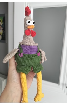 Amigurumi Renkli Sevimli Tavuk Horoz Oyuncak 25 Cm Amigurumi Renkli Sevimli Tavuk Horoz Oyuncak 25 Cm