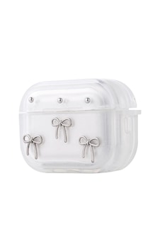 Apple Uyumlu AirPods Pro 2 Zore Airbag 44 Airbag Tasarımlı Simli Şeffaf Kutup Kılıf Fiyonk