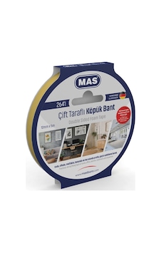 MAS ÇİFT TARAFLI KÖPÜK BANT 12MM X 5M 2641 MAS ÇİFT TARAFLI KÖPÜK BANT 12MM X 5M 2641