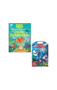 555 Eğlenceli Çıkartma - Denizin Derinliklerinde + Okyanus Gezintisi Dev Boyama Set 555 Eğlenceli Çıkartma - Denizin Derinliklerinde + Okyanus Gezintisi Dev Boyama Set