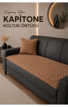 Kaymaz Taban Kapitone Koltuk Örtüsü Çekyat Koruyucu 70x190 Cm Kahve Kahverengi Kaymaz Taban Kapitone Koltuk Örtüsü Çekyat Koruyucu 70x190 Cm Kahve Kahverengi