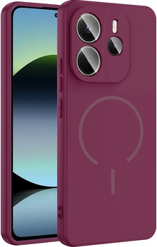 Xiaomi Redmi Note 14 4g Kılıf M-safe Şarj Özellikli Zore Meta Kapak Mürdüm Xiaomi Redmi Note 14 4g Kılıf M-safe Şarj Özellikli Zore Meta Kapak Mürdüm