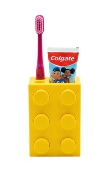 Fibrika Store Brick Tasarım Dekoratif Diş Fırçalık Ve Macun Tutucu Sarı Fibrika Store Brick Tasarım Dekoratif Diş Fırçalık Ve Macun Tutucu Sarı