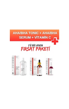 Zalix Vitamin C Complex Serum 30 ML + Aha-Bha Aydınlatıcı Serum 200 ML + Aha-Bha Peeling Tonic 200 ML