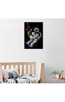 Çiçekli Kuru Kafa Astronot Yapışkanlı A4 Poster Sticker Etiket Çok Renkli Çiçekli Kuru Kafa Astronot Yapışkanlı A4 Poster Sticker Etiket Çok Renkli