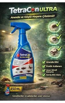 Tetracon Ultra Sprey Haşere İlacı 450 Ml Kene, Sivrisinek, Karasinek, Akrep, Tahtakurusu