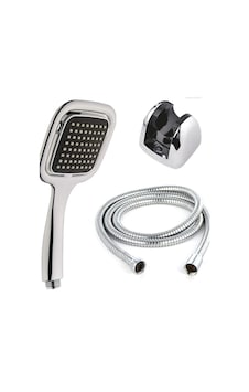 Yayke Siyah Kare Banyo Duş Seti Hortum Mafsal Ve Başlık Set Krom Yayke Siyah Kare Banyo Duş Seti Hortum Mafsal Ve Başlık Set Krom