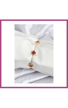 Gees Global 316l Çelik Gold Renk Bordo Baby Boy Yonca Kadın Bileklik Gbzs Gees Global 316l Çelik Gold Renk Bordo Baby Boy Yonca Kadın Bileklik Gbzs