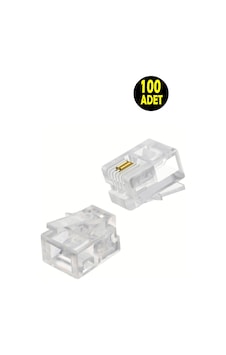 100 Adet Rj11 6p/2c Kablolu Telefon Kablosu Soketi Ucu -rj11 6p/2c Uç 100 Adet Rj11 6p/2c Kablolu Telefon Kablosu Soketi Ucu -rj11 6p/2c Uç