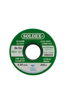 Soldex 0.5 Mm 200 Gr Kurşunsuz Lehim Teli Soldex 0.5 Mm 200 Gr Kurşunsuz Lehim Teli