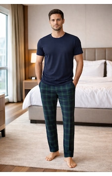 Jiber Modal Pamuk Bisiklet Yaka Kısa Kollu Erkek Pijama Takım 15340 Lacivert Jiber Modal Pamuk Bisiklet Yaka Kısa Kollu Erkek Pijama Takım 15340 Lacivert