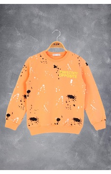 Toontoy Kids Toontoy Erkek Çocuk Baskılı Sweatshirt Turuncu