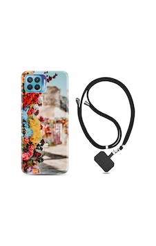 Oppo Reno 4 Lite Kılıf Boyun Askılı Gerçek Çiçekler 1743 Siyah Oppo Reno 4 Lite Kılıf Boyun Askılı Gerçek Çiçekler 1743 Siyah
