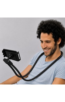 Coverzone Boyuna Takılabilir Esnek Telefon Ve Tablet Tutucu 360 Siyah