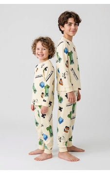 Zuzunga Computer Game Desenli Erkek Çocuk Pijama Takımı Krem Zuzunga Computer Game Desenli Erkek Çocuk Pijama Takımı Krem