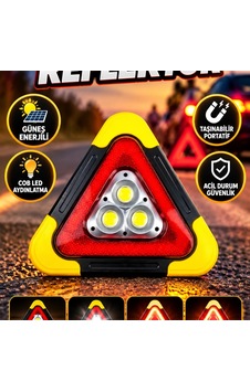 Güneş Enerjili Cob Led Reflektör Taşınabilir Portatif Acil Güvenlik Ve Uyarı Lambası