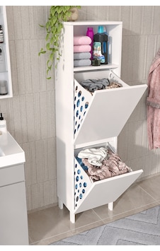 Df03111 2 Bölmeli Devrilir Çamaşır Sepetli Banyo Dolabı Çok Amaçlı Kirli Çamaşır Sepeti Dolabı Beyaz Df03111 2 Bölmeli Devrilir Çamaşır Sepetli Banyo Dolabı Çok Amaçlı Kirli Çamaşır Sepeti Dolabı Beyaz