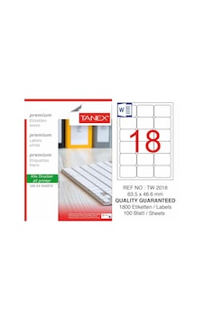 Tanex Tw-2018 Laser Etiket 63.5X46.6MM Tanex Tw-2018 Laser Etiket 63.5X46.6MM