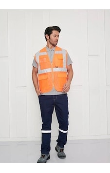 Orange Safety Mühendis Tipi Fileli İkaz Yeleği Turuncu Orange Safety Mühendis Tipi Fileli İkaz Yeleği Turuncu