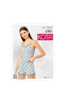 Kota 7100 İp Askılı Baskılı Şortlu Takım Bebe Mavi Kota 7100 İp Askılı Baskılı Şortlu Takım Bebe Mavi