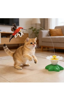 Tineke Hareketli Dönen Kuş Kedi Oyuncağı Pille Çalışır Tineke Hareketli Dönen Kuş Kedi Oyuncağı Pille Çalışır