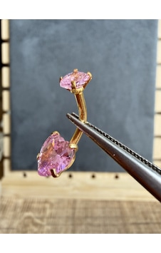 %100 316 L Cerrahi Çelik Çift Kalpli Çelik Göbek Piercngi Pembe %100 316 L Cerrahi Çelik Çift Kalpli Çelik Göbek Piercngi Pembe
