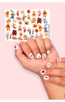 Çok Renkli Winnie The Pooh Kız Çocuk Tırnak Sticker Çok Renkli Winnie The Pooh Kız Çocuk Tırnak Sticker