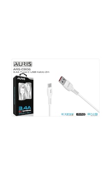 Auris ARS-CB06 Type-C 3.4 A Data Ve Şarj Kablosu 2 M Auris ARS-CB06 Type-C 3.4 A Data Ve Şarj Kablosu 2 M
