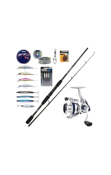 Yekoutdoor Spin Oltası Seti Okuma Wave Power 8'0 2.44 Cm 15-40 Gr 2 Parça Spin Kamışı&okuma Arıa-3000a Painting Silver 1bb Olta Makinesi