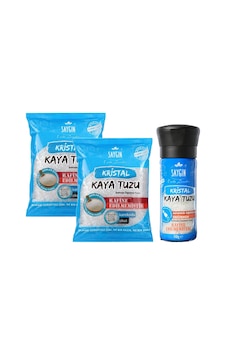 Saygın Kristal Kaya Tuzu - Sofrada Öğütme 500 Gr 2 Adet + Değirmen 110 Gr Saygın Kristal Kaya Tuzu - Sofrada Öğütme 500 Gr 2 Adet + Değirmen 110 Gr