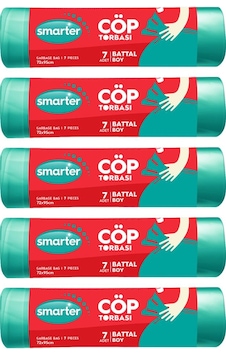 Smarter 5'li Battal Boy Çöp Torbası Çöp Poşeti Smarter 5'li Battal Boy Çöp Torbası Çöp Poşeti