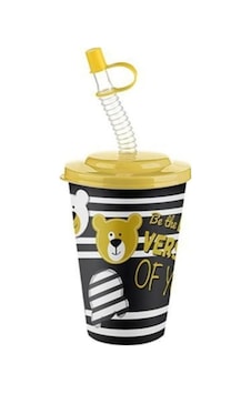 Şeffaf Pipetli Cute Bardak 400 Ml Çocuklara Özel Bardak Nocolor-377e0233