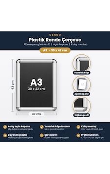 A3 Plastik 30x42 Rondo Çerçeve 30 x 42 CM A3 Plastik 30x42 Rondo Çerçeve 30 x 42 CM