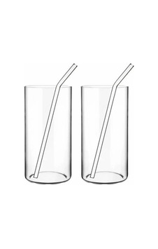 Borex Borosilikat Pipetli Meşrubat Bardağı 2li Şeffaf