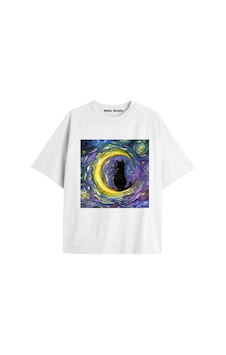 Kalic Studio Unisex Van Gogh Baskılı Oversize Tshirt Beyaz-61 Kalic Studio Unisex Van Gogh Baskılı Oversize Tshirt Beyaz-61